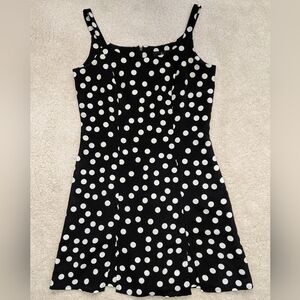John Roberts black white polka dots dress sz 4
